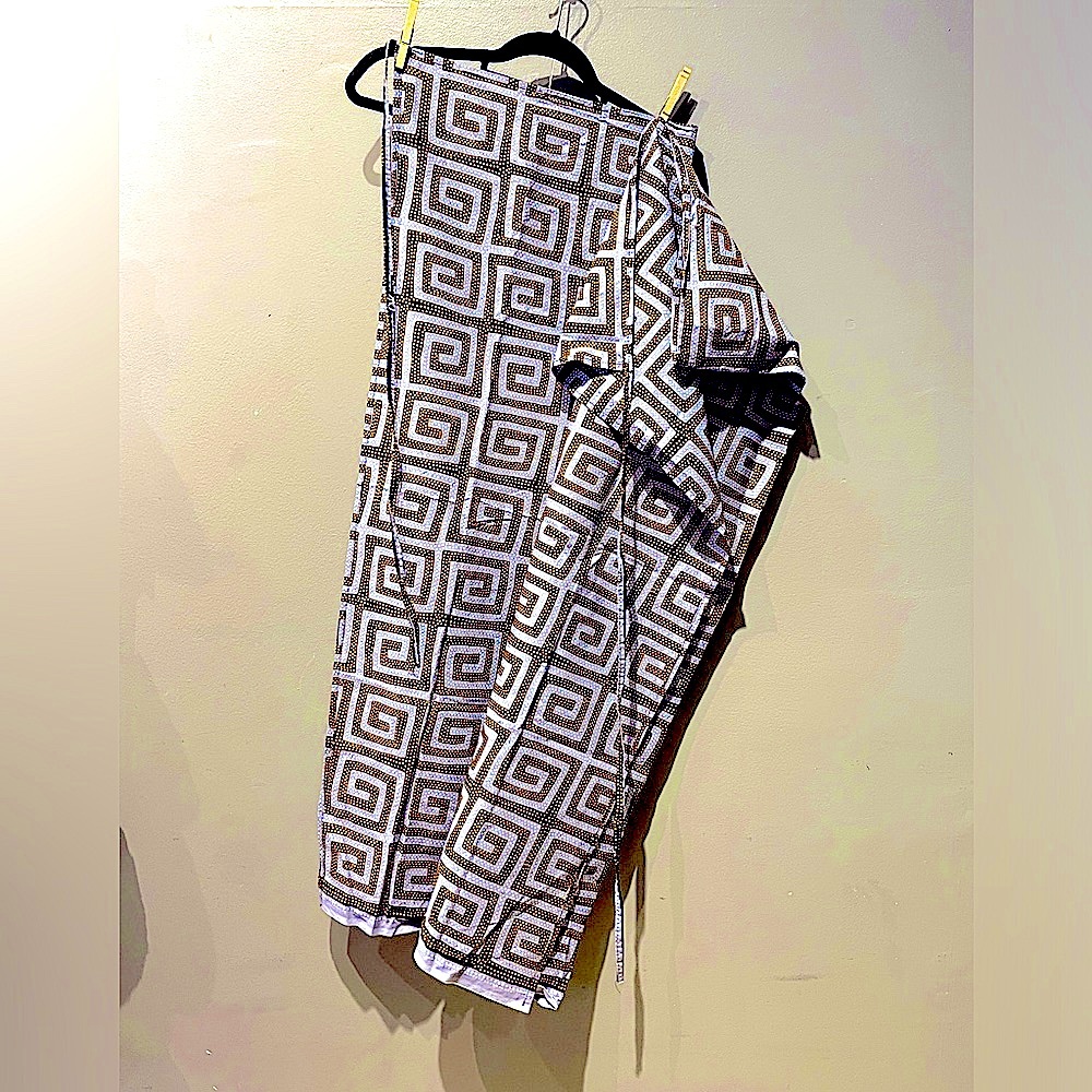 Woodin le createur Ghana African wax print maxi wrap skirt